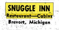 Snuggle-Inn Cabins and Restaurant - Nov 1957 Ad (newer photo)